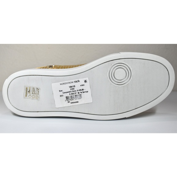 ZADIG & VOLTAIRE WOMEN NEW FLASH GOLD METALLIC LEATHER HIGH TOP SNEAKER. SZ 37/7 - Picture 14 of 15